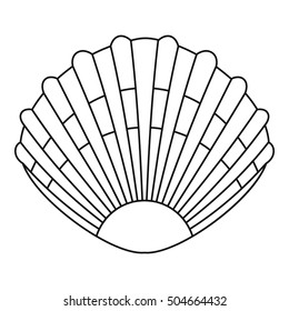 Pearl shell icon. Outline illustration of pearl shell vector icon for web
