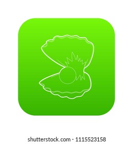 Pearl shell icon in outline style isolated on white vector illustration