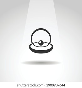 Pearl in a shell icon, Pearl simple sea icon