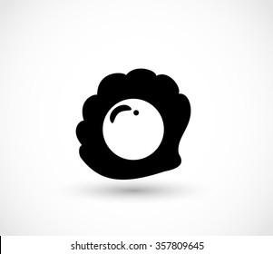 Pearl in a shell icon vector