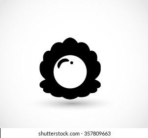 Pearl in a shell icon vector