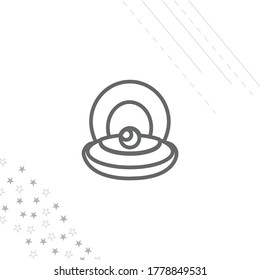 Perla en una concha icono de línea aislada para web y móvil