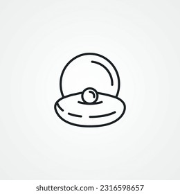 pearl in a shell line icon. pearl in a shell line icon.