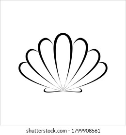 Pearl shell line icon logo concept. Pearl shell flat vector symbol illustration.