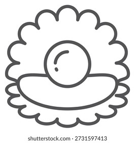 Pearl in shell line icon. Sea nature symbol