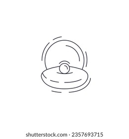 pearl in a shell line icon. pearl in a shell thin line icon.