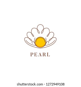 Pearl Shell Logo Design - Logo for Jewelry Store Vector Image