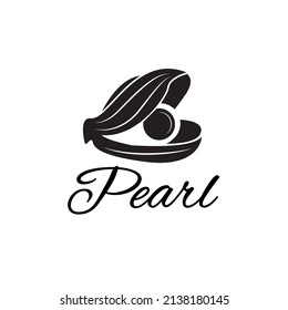 Pearl Shell Logo Design For Small Business, Branding Logo, Pearl, Gem, Jewelry, Nautical Decoration. Vector Illustration.