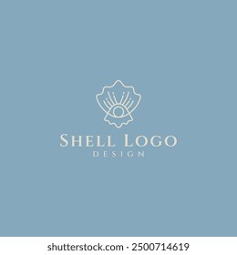 Logo de Pearl Shell con un estilo de diseño lineal minimalista