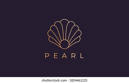 pearl shell logo template with luxury and elegant shape