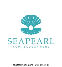 pearl shell logo vector template