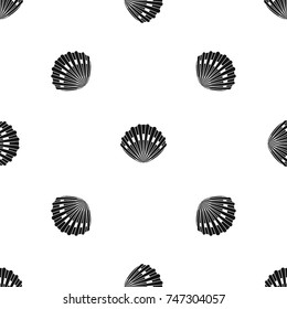 Pearl shell pattern repeat seamless in black color for any design. Vector geometric illustration