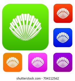 Pearl shell set icon in different colors isolated vector illustration. Premium collection