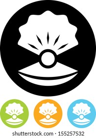 Pearl in shell vector 