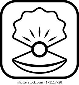 Pearl in shell vector 