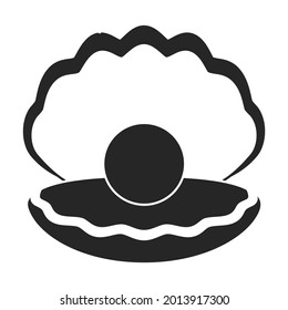 Pearl shell vector icon.Black vector icon isolated on white background pearl shell.