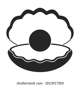 Pearl shell vector icon.Black vector icon isolated on white background pearl shell.