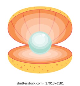 Pearl shell vector icon.Cartoon vector icon isolated on white background pearl shell.