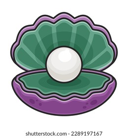 Pearl shell vector icon.Color vector icon isolated on white background pearl shell.