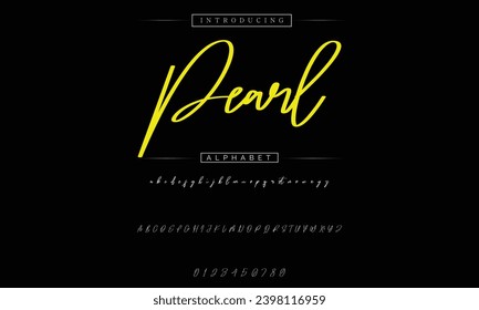 Pearl signature Font Calligraphy Logotype Script Brush Font Type Font lettering handwritten