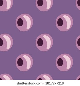 Pearl silhouettes seamless marine pattern. Underwater geometric spots in lilac tones on purple background. Perfect for wallpaper, textile, wrapping paper, fabric print. Vector illustration.