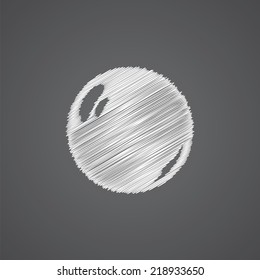 pearl sketch logo doodle icon isolated on dark background 