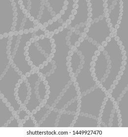 Pearl strings background. Elegant vector template. Curved wavy strings of pearls.