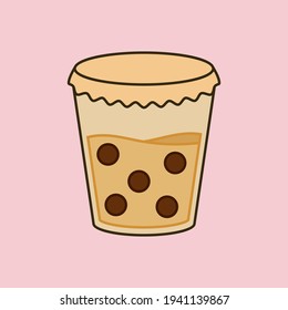 Pearl tea vector. Pearl tea logo design.