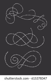 Pearl thread curls on a dark background vector illustration decor