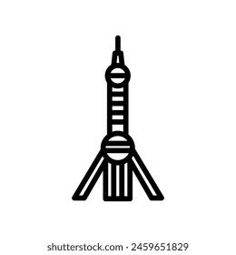 Pearl Tower  icon in vector. Logotype
