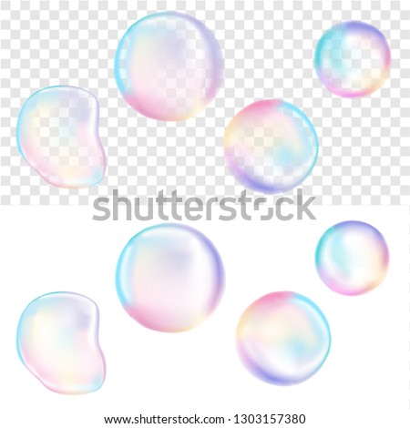 Pearl transparent bubble. Soft colors: blue, pink, cyan, violet, yellow.  Vector file EPS10.