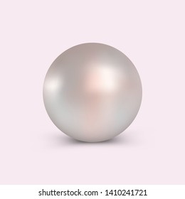 Pearl for use in advertising cosmetic and jewelry. Bright, vector, realistic, sea pearl. Ready logo for jewelry store, perfumery, cosmetic, beauty salon, restaurant and more.