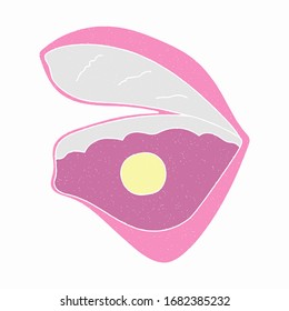 Pearl Vektorillustration Design. digitaler handgezeichneter Stil. Kornstruktur