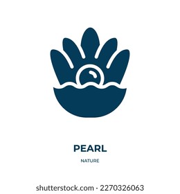 pearl vector icon. pearl, gift, gem filled icons from flat nature concept. Isolated black glyph icon, vector illustration symbol element for web design and mobile apps