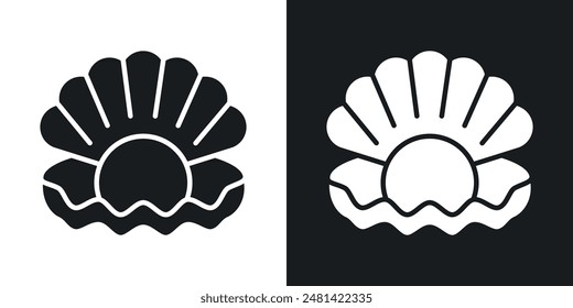 Pearl vector icon set in black color.