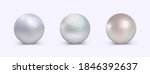 Pearl vector set for use in logo or decoration. Vector realistic clipart. Elegant pearls collection.