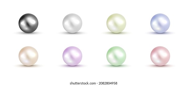 Icono de la concha dorada perla de color de la perla de la piedra vectorial de la Perla. Gema de cristal de perla negra rosa