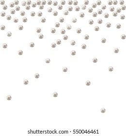 Pearl. White Luxury Beautiful Shining Jewellery Background with Pearls. Vector illustration.