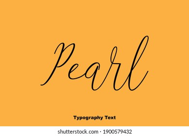 Pearl Written Letter Typography Text On Yellow Background