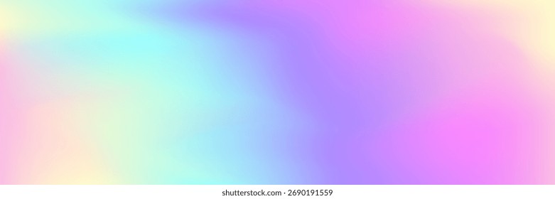 Perlmutthintergrund. Abstrakte Textur. Pop Minimalist Broschüre. Metal Vektor. Blaue Neontextur. Einhornfolie. Irisierender Farbverlauf. Cosmos Cover. violetter Perlglanzhintergrund