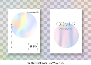 Pearlescent Background. Business Retro Brochure. Modern Banner. Chrome Design. Rainbow Shape. Abstract Poster. Pink Holograph Flyer. Purple Pearlescent Background