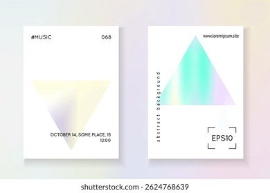 Fundo Pearlescent. Brochura Pérola Colorida. Vetor gráfico. Líquido Iridescente. Forma holográfica. Rótulo Minimalista Violeta. Conceito Moderno. Fundo azul pérola