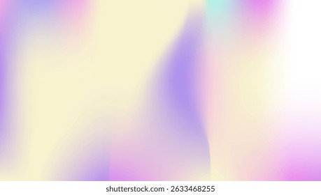 Fundo Pearlescent. Ilustração da Holografia de Néon. Trendy Foil. Gradiente holográfico. Textura Pop Azul. Efeito de desfoque. Fluido de Arco-íris. Gradiente do holograma. Plano de Fundo Pérola Roxo