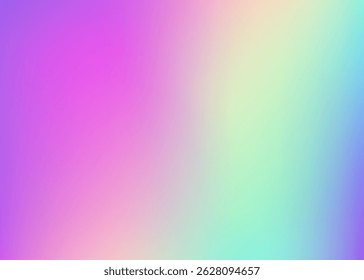 Fondo perlado. Superficie Pop. Cubierta del arco iris. Ilustración de holografía retro. Flyer de plástico. Gradiente brillante azul. Textura holográfica. Textura irisada. Fondo perlado púrpura