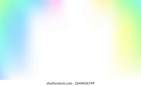 Fundo Pearlescent. Fluido macio. Gradiente holográfico. Ilustração minimalista de metal. Textura Brilhante Hippie. Trendy Light. Textura Iridescente. Imagem de desfoque. Fundo azul pérola