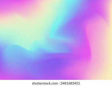 Perlmutt-Hintergrund. In: Soft Holography Invitation. In: Unicorn Fluid. Glänzender Effekt. Irisierende Textur. In: Hipster Foil. In: Violet Neon Gradient. Textur des Hologramms. Lila Perlmutt Hintergrund