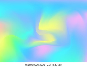 Fundo Pearlescent. Trendy Light. Gradiente abstrato. Gradiente Iridescente. Textura de metal psicodélico. Um convite criativo brilhante. Conceito de desfoque. Capa Pop. Fundo azul pérola