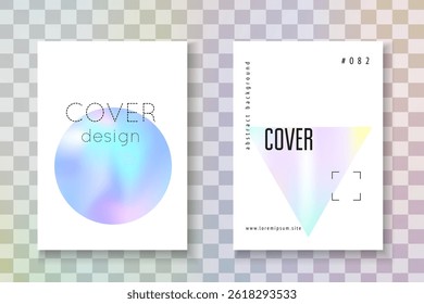 Pearlescent Fluid. Modern Vector. Isolated Pearl Template. Blue Hologram Cover. Geometry Mesh. Fashion Design. Rainbow Shape. Pink Pearlescent Fluid