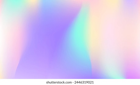 Perlglanzgradient. Textur des Hologramms. Glänzendes Muster. Neon Multicolor-Vorlage. Helle Karte. Irisierender Hintergrund. In: Fantasy Cover. Violette weiche Textur. Blauer Perlglanzgradient