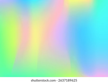 Pearlescent Gradient. Hologram Texture. Shiny Vector. Holographic Texture. Bright Cover. Metal Light. Hippy Soft Background. Neon Minimalist Invitation. Green Pearlescent Gradient